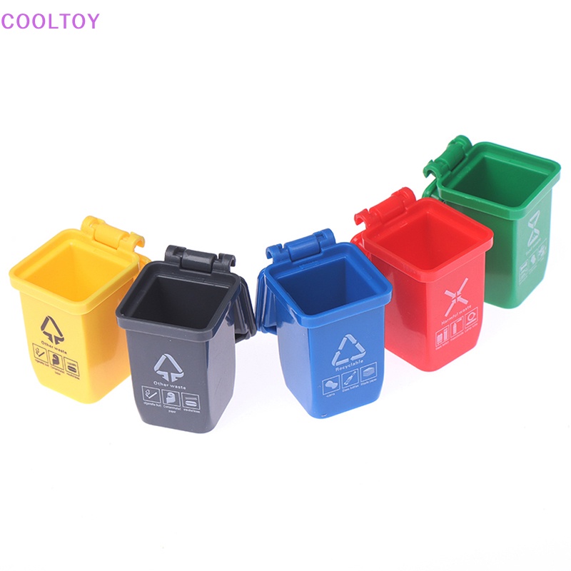 Bộ 5 Thùng Rác Mini Tỉ Lệ 1: 12 Trang Trí Nhà Búp Bê