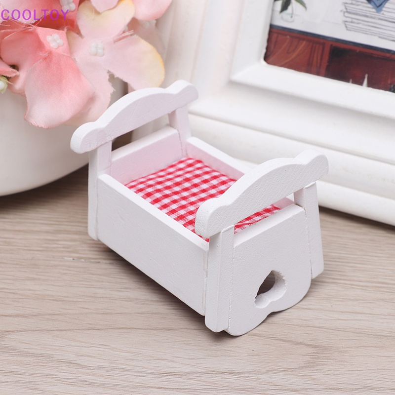 Giường Ngủ Màu Trắng Trang Trí Nhà Búp Bê Tỉ Lệ 1: 12