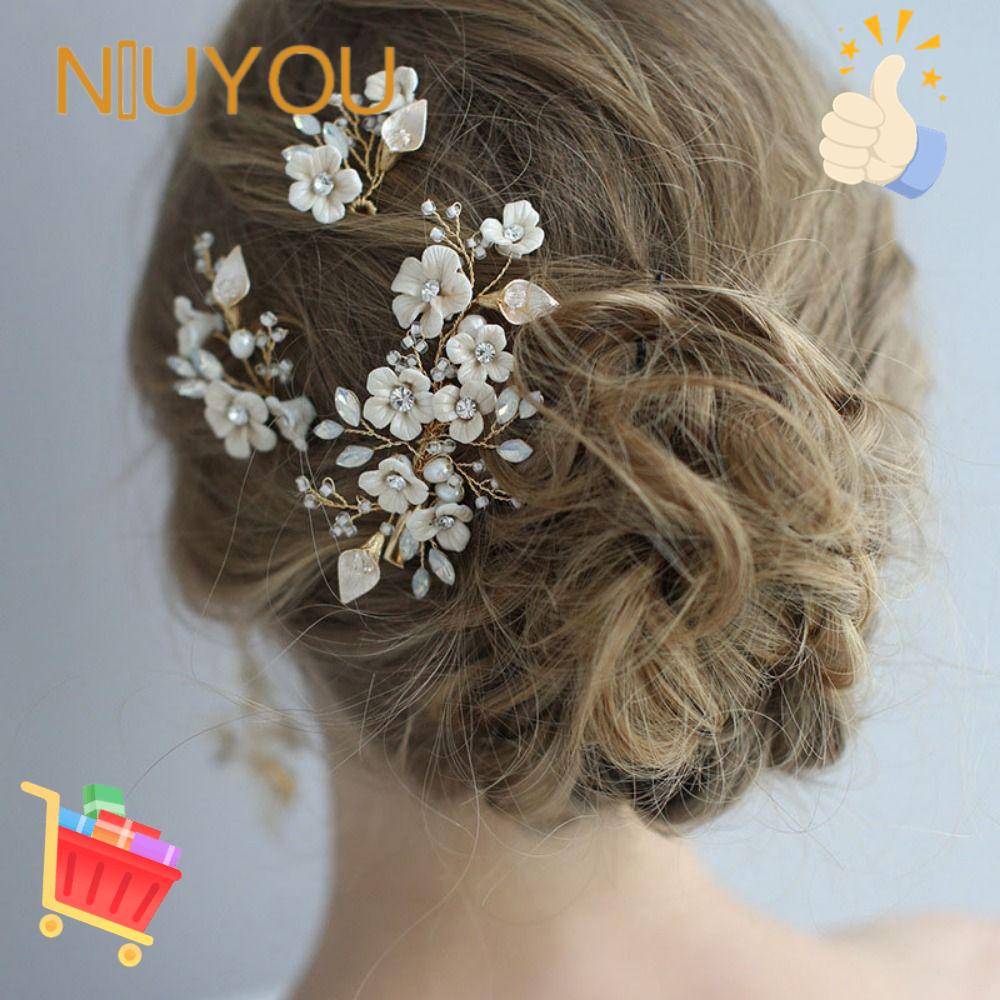 Lược Cài Tóc Cô Dâu Sang Trọng|Kẹp Tóc Hợp Kim Hình Chiếc Lá