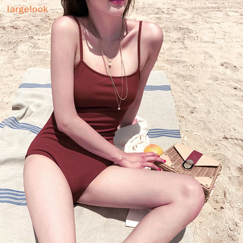 Bộ Đồ Bơi Một Mảnh Tam Giác Hở Lưng Màu Đỏ Rượu Phong Cách Cổ Điển Gợi Cảm [Biglook] Ins Mới Cho Nữ