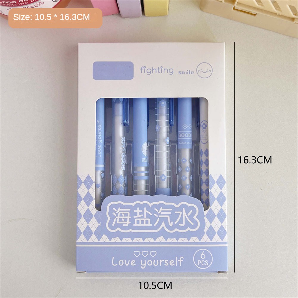 6 Cái/bộ Bấm Đen Bút Bi Dễ Thương Và Giá Trị Cao Viết Nhanh Khô 0.5Mm Bút Chì Bi Văn Phòng Học Sinh Đồ Dùng Văn Phòng Phẩm.
