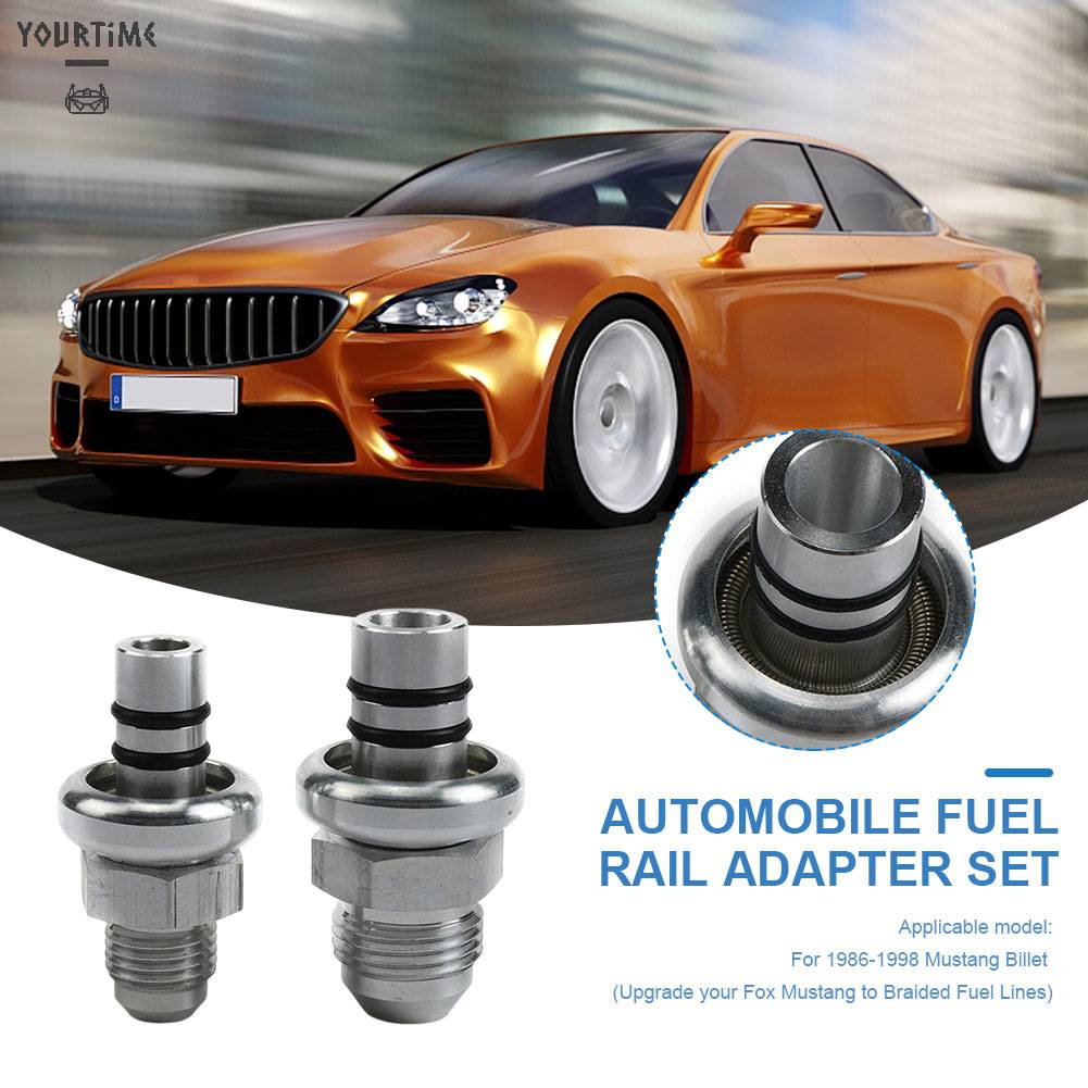 Set 2 Đầu Nối Đường Ray Nhiên Liệu AN6 AN8 Cho 1986-1998 Mustang Billet