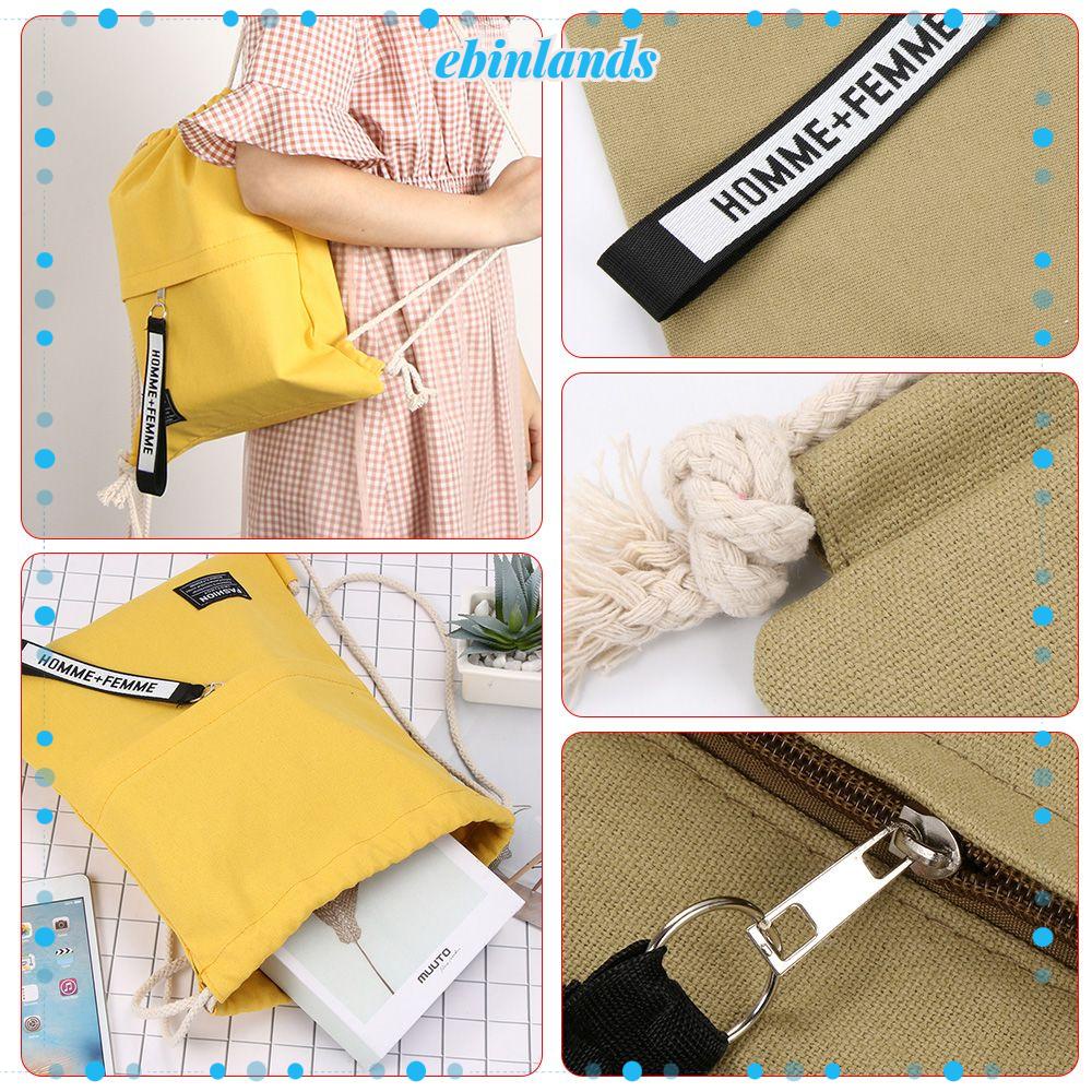 Ebinlands Ba Lô Dây Rút Vải Bố Thời Trang Cho Nữ Tuổi Teen