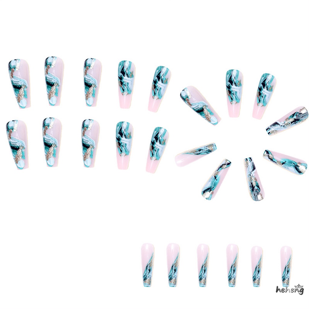 Móng Tay Giả Có Thể Tái Sử Dụng Đính Lá Vàng Hồng