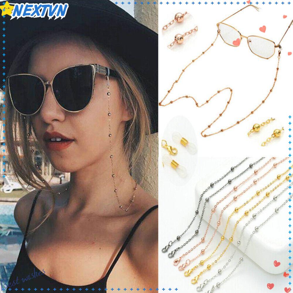 Dây Đeo Mắt Kính Đính Hạt Cườm Kim Loại