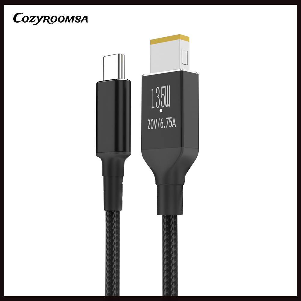 Cáp Sạc PD135W Type-C Sang Vuông 6.75A 20V Cho Lenovo Legion Y9000P Y9000K