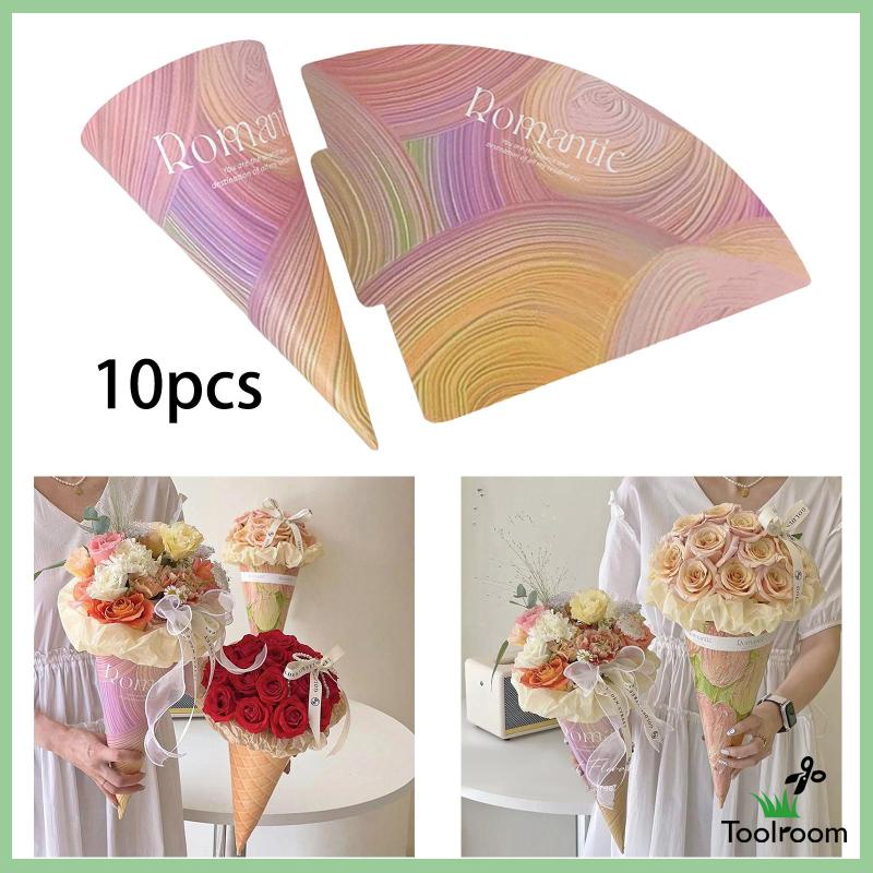 Bộ 10 Cánh Hoa Giấy Hình Nón Dùng Trang Trí Tiệc Cưới DIY