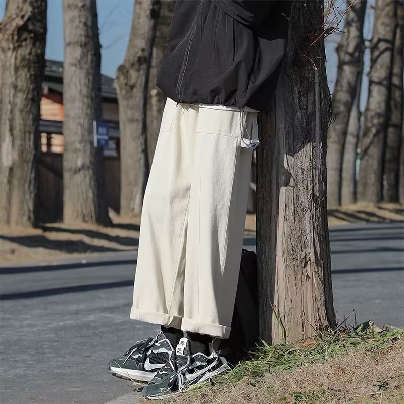 Quần Dài Ống Rộng Phong Cách Đường Phố Nhật Bản Cá Tính Dành Cho Nam