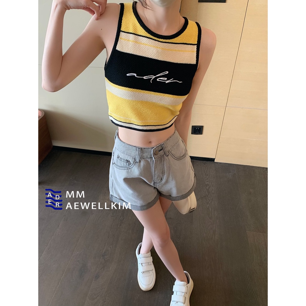 Áo Thun Nữ Cộc Tay Cổ Tròn Sọc Ngang Thời Trang Hàn