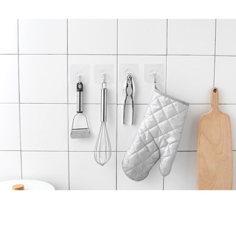 Móc Treo Đồ Dán Tường Bằng Thép Không Gỉ Trong Suốt Siêu Chắc Đa Năng