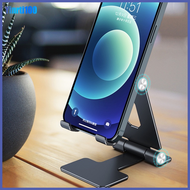 Giá Đỡ Điện Thoại Di Động Để Bàn Bằng Hợp Kim Nhôm Siêu Mỏng Có Thể Gập Lại