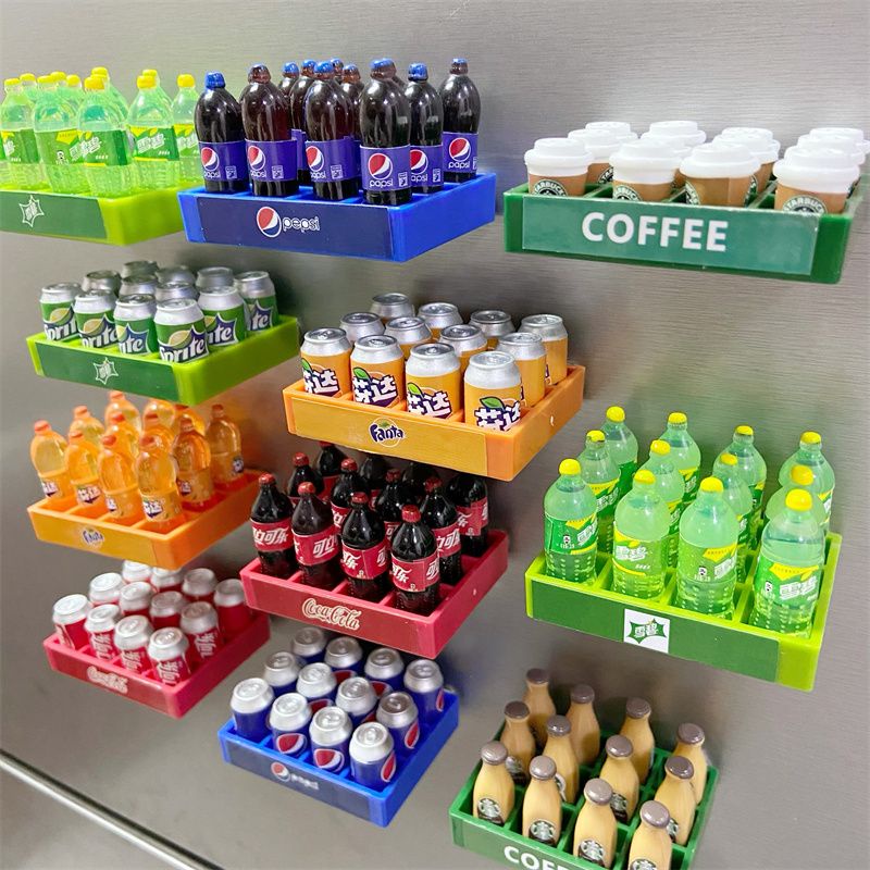 Nam Châm Dán Trang Trí Tủ Lạnh Hình Lon Nước Ngọt / Cola 3D Sáng Tạo