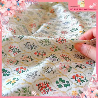 Vải Cotton In Kỹ Thuật Số Phong Cách Hàn Quốc Dễ Thương Hoa Nhí Vintage May Quần Áo Trẻ Đầm Váy Thời Trang DIY