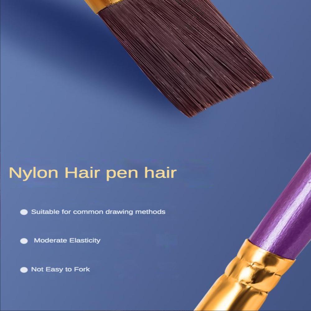 Set 10 Cọ Vẽ Tranh Sơn Dầu Bằng Sợi Nylon Đầu Nhọn Ngắn Đa Năng Dành Cho Trẻ Em