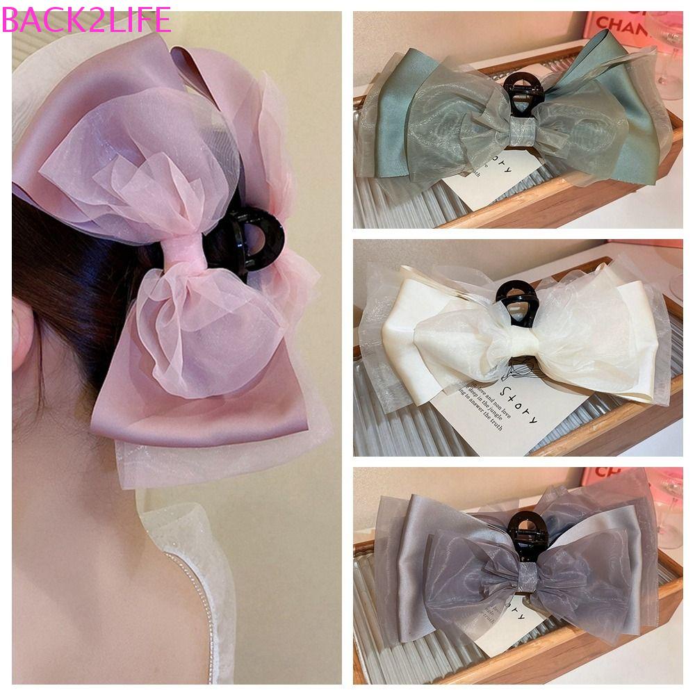 Kẹp Tóc Nơ Bằng Nhựa Acrylic Phối Lưới 2Lip Cho Nữ