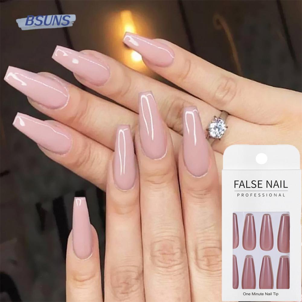 Hộp 20 Móng Tay Giả Ballerina Che Phủ Toàn Diện Có Thể Tháo Rời