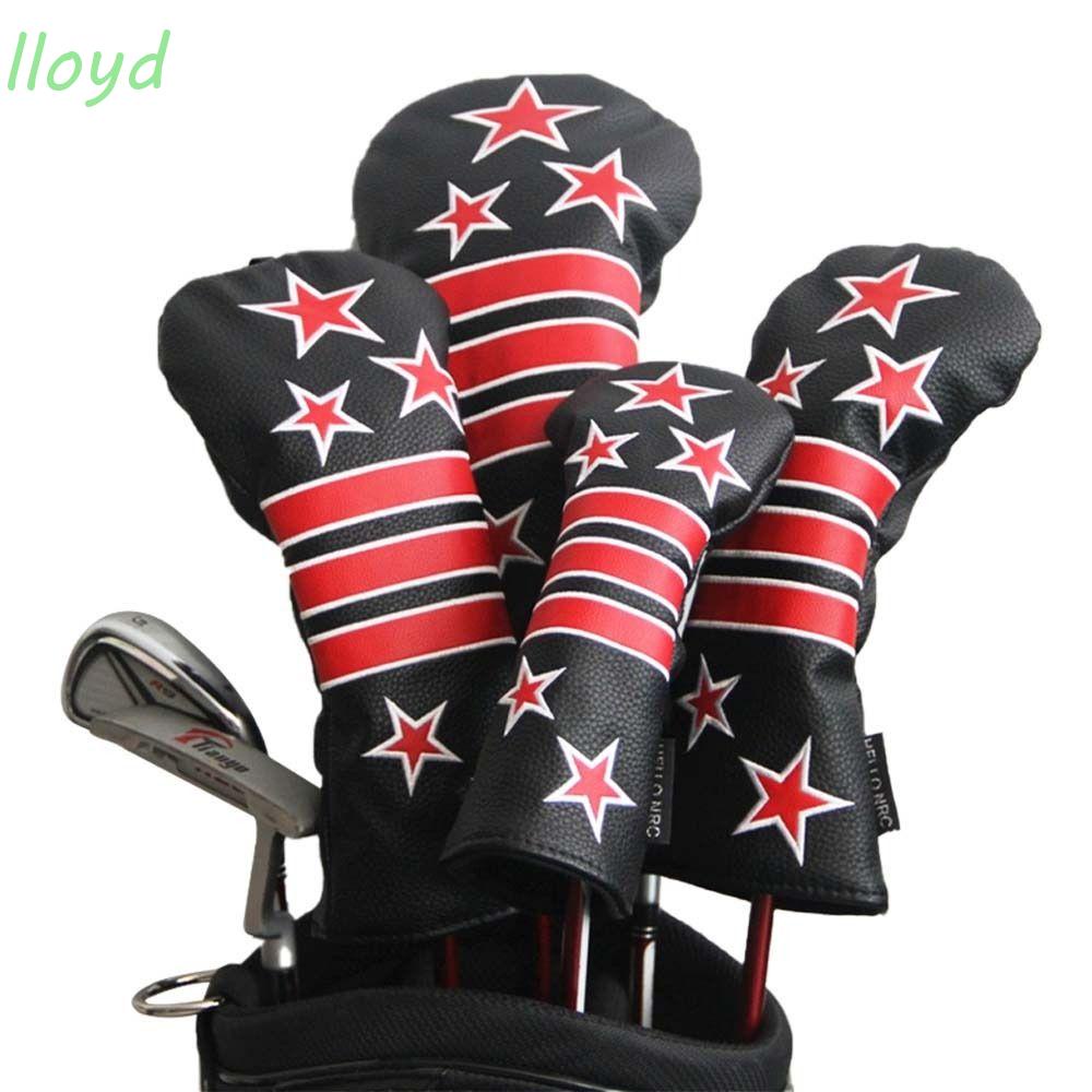 Vỏ Bọc Đầu Gậy Đánh Golf Bằng Da PU Chống Nước Thêu Họa Tiết Ngôi Sao / Kẻ Sọc