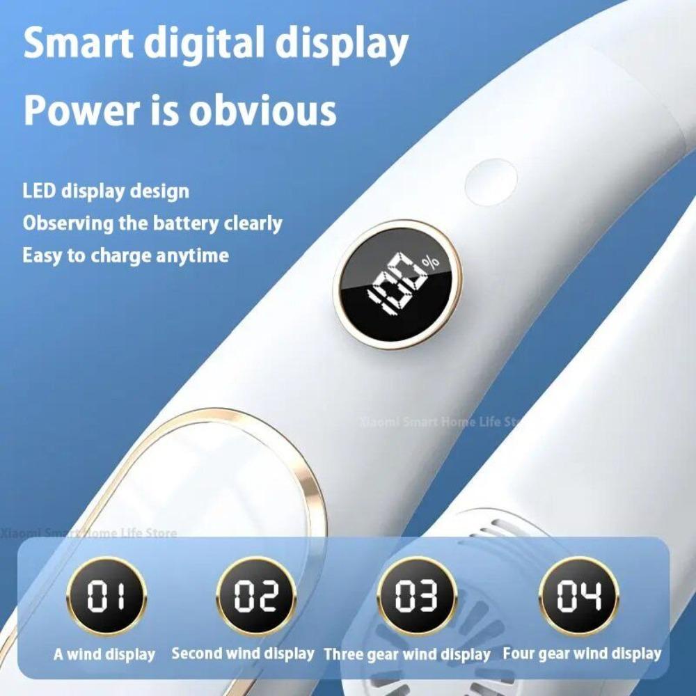 ESPO Quạt Làm Mát Đeo Cổ Không Cánh 4 Tốc Độ Có Màn Hình LED Sạc Cổng Usb Dùng Khi Chơi Thể Thao Ngoài Trời