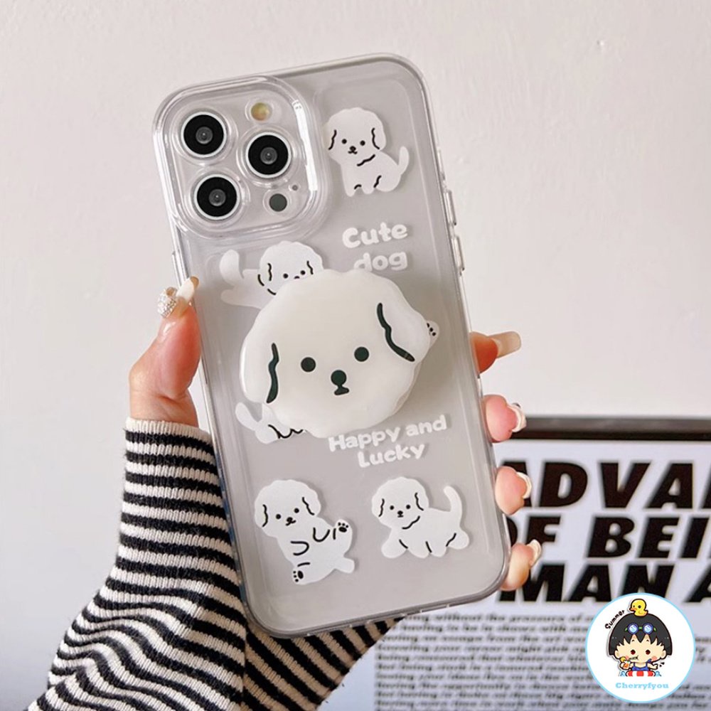 Ốp Điện Thoại TPU Có Giá Đỡ Hình Thú Cưng 3d Dễ Thương Cho Iphone 11 Case 14 13 12 Pro Max XS XR 7 8 Plus