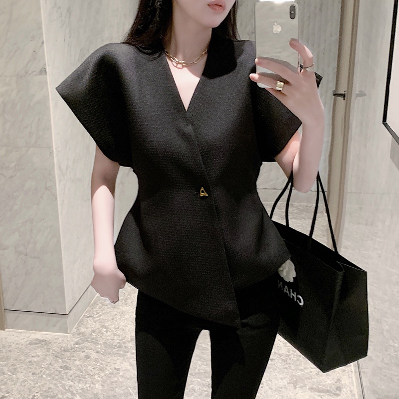 Áo Ghi Lê Thời Trang Với Thiết Kế Cảm Giác Và Thắt Lưng Mỏng. Áo Khoác vest Không Tay Một Nút Thời Trang 1725#