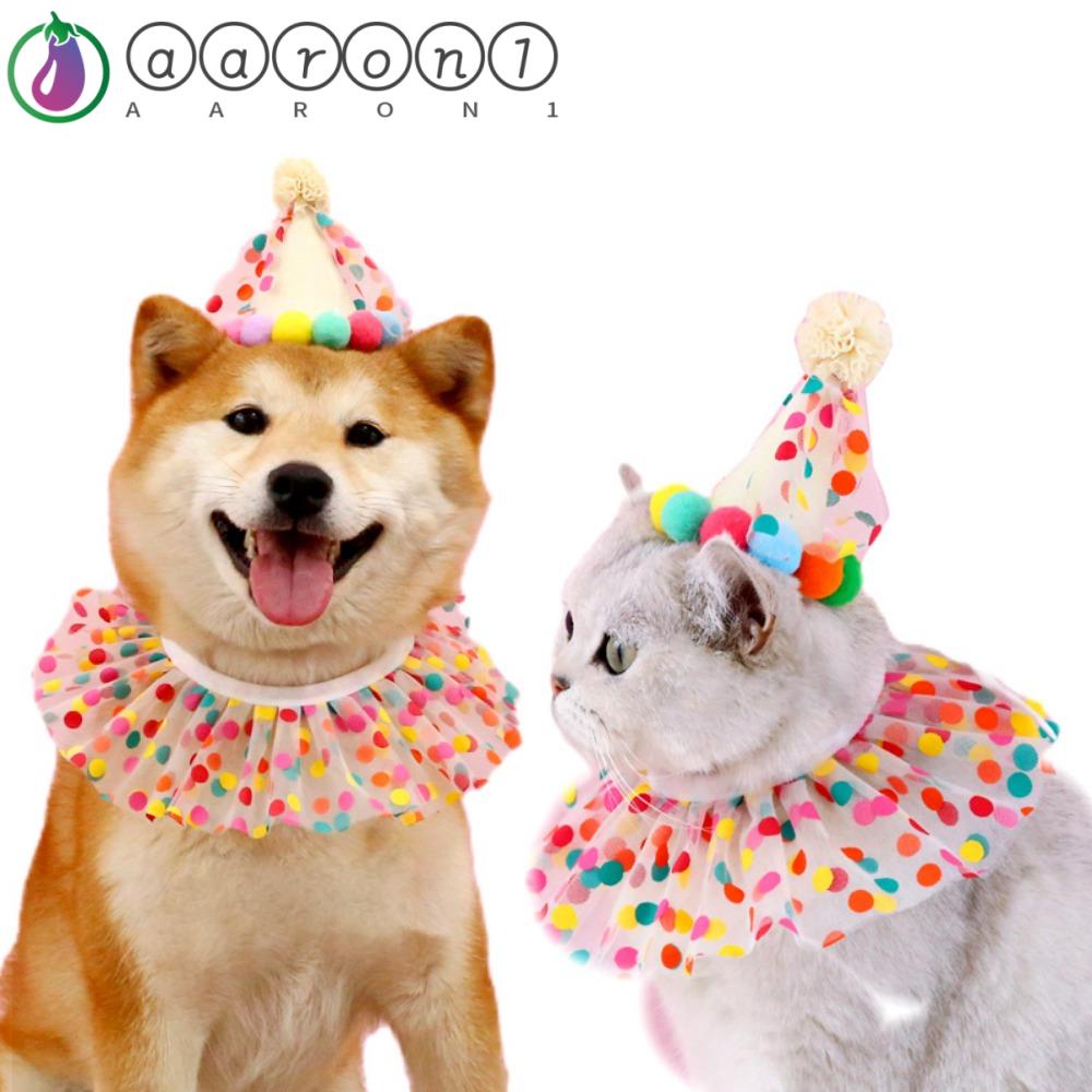 Mũ Đội Hóa Trang Họa Tiết Chấm Bi Phối Bóng Lông Thời Trang Dành Cho Cún Cưng AARON1