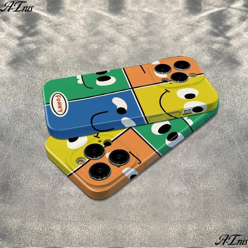 Ốp Điện Thoại Bốn Màu Hình Mặt Cười Cho iPhone127814Ốp Điện Thoại Mềm Chống Sốc Kiểu Dáng Đơn Giản Cho Iphone Pro 13 plus max 6In 11 MBLV