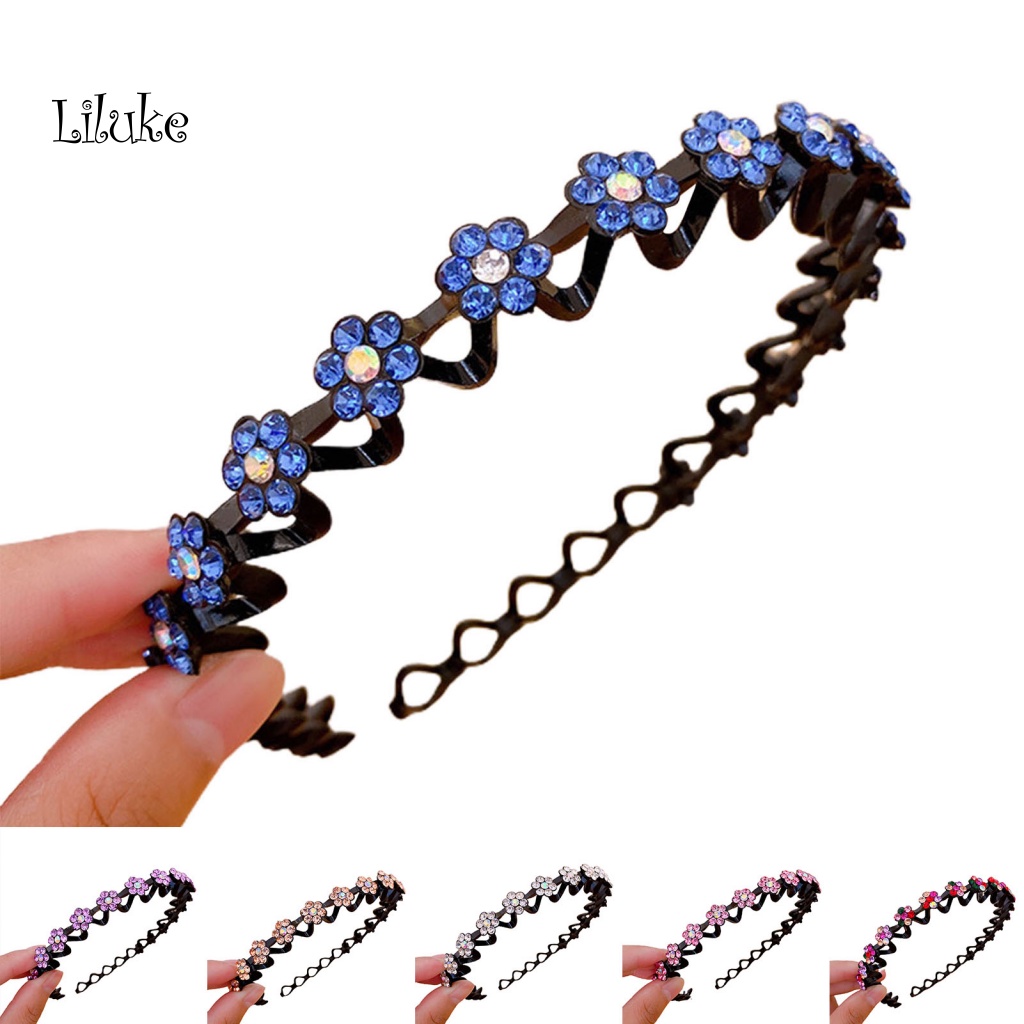 Lk Băng Đô Cài Tóc Trang Trí Hoa Đính Đá Resin Không Trượt Trọng Lượng Nhẹ Dễ Sử Dụng
