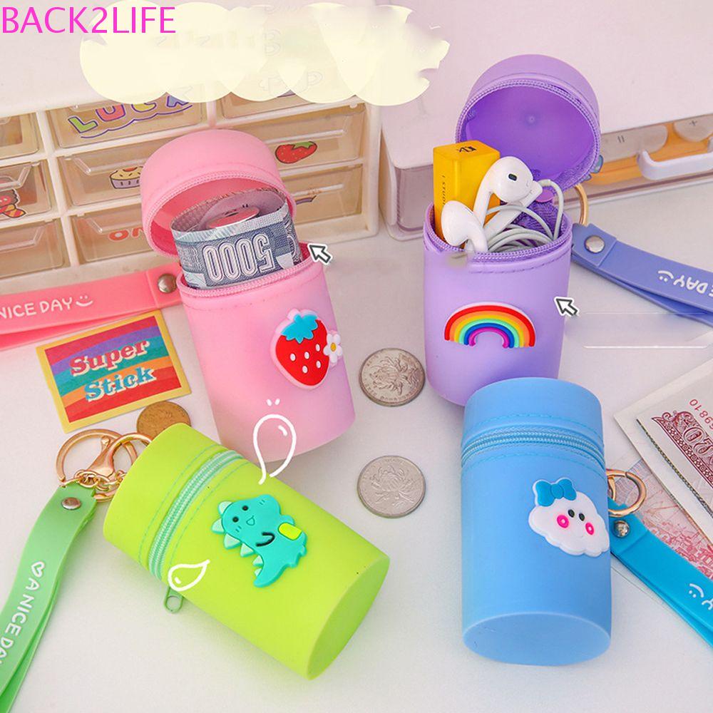 Túi Đựng Tiền Xu Bằng Silicon Đa Năng Mini In Họa Tiết Dễ Thương Tiện Dụng Mang Theo 2