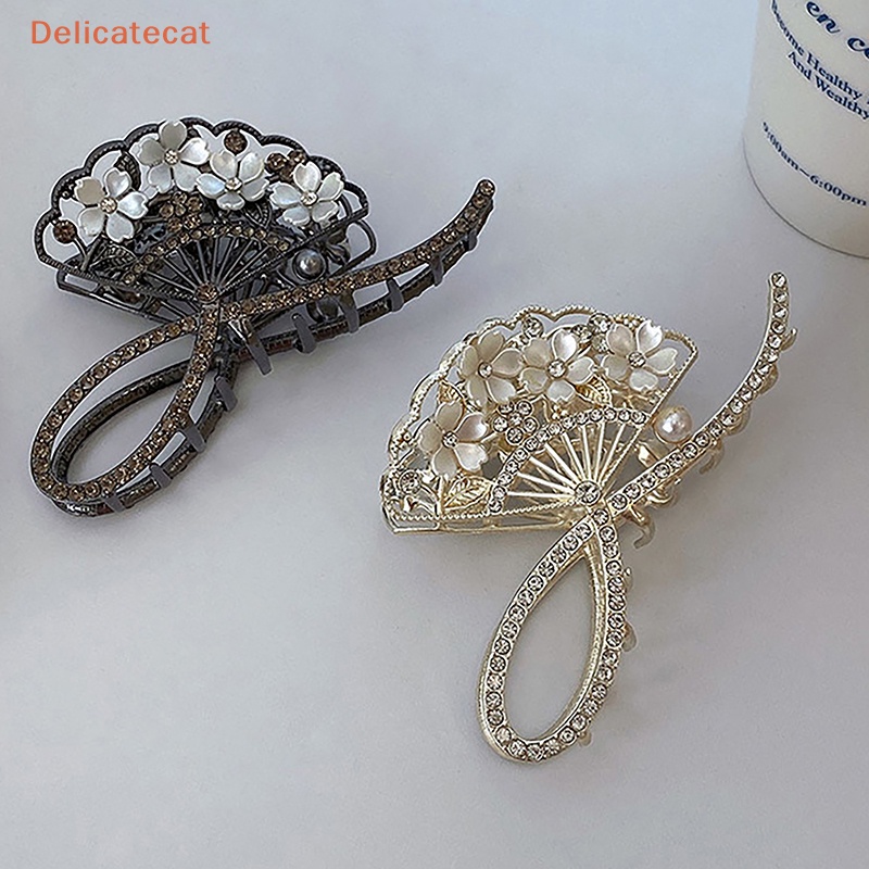 Kẹp Tóc Càng Cua Đính Đá Hình Cá Mập Phong Cách Vintage Thanh Lịch Cho Nữ