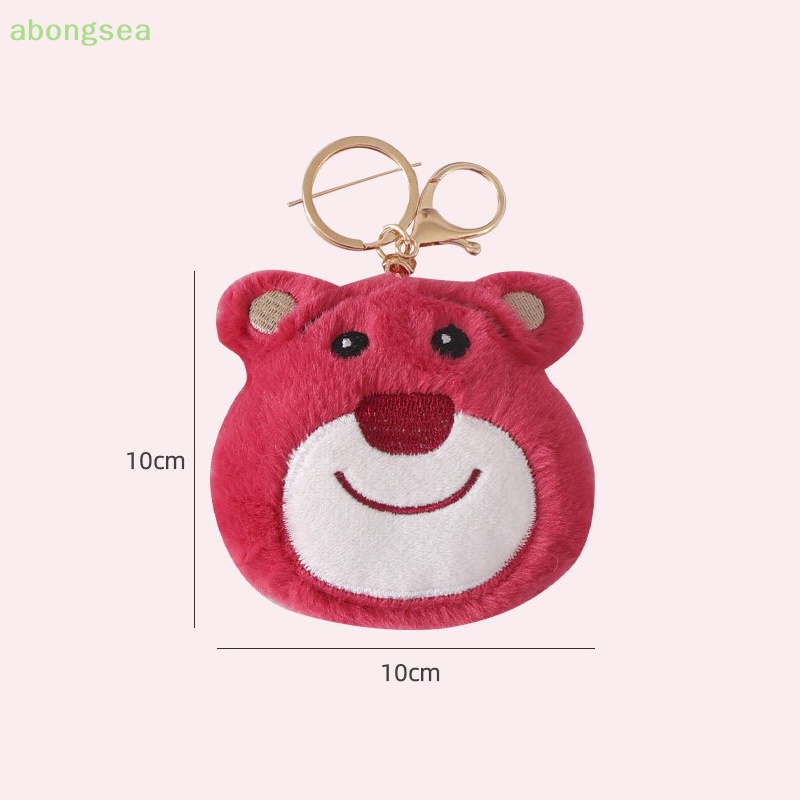 DISNEY Abongsea Búp Bê Nhồi Bông Hình Gấu Dâu Tây Hoạt Hình Đáng Yêu Trang Trí Ba Lô / Ô Tô