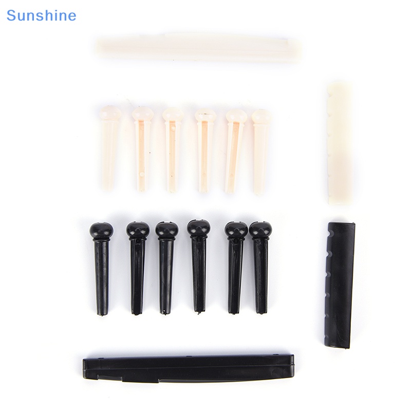 Bộ Ngựa Đàn 6 Pin Sun + Yên Ngựa + Cầu Ngựa Đàn Màu Trắng / Đen Cho Guitar Acoustic