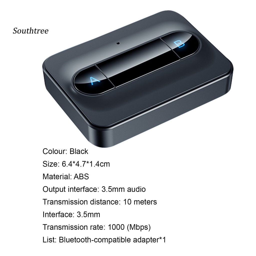 Bộ Thu Phát Tín Hiệu Bluetooth 5.0 BT 3.5mm Màu Đen Cho Xe Hơi