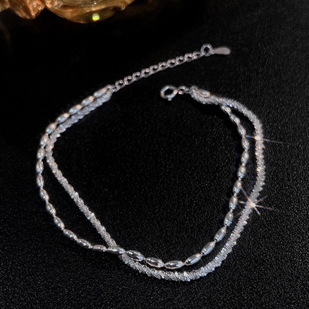 Vòng Tay Hai Lớp Đính Đá Có Thể Điều Chỉnh Phong Cách Hàn Quốc Dành Cho Nữ