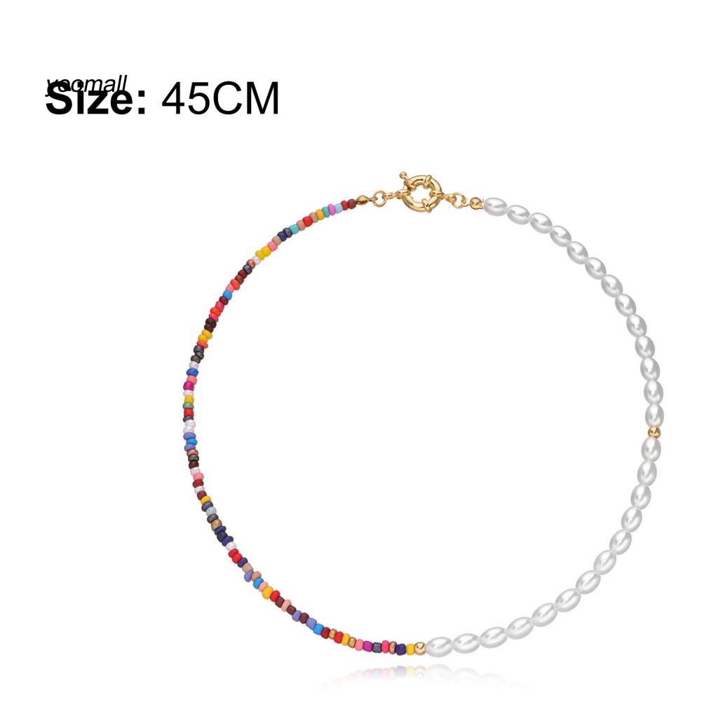 Vòng cổ Hạt Ngọc Trai Nhân Tạo Nhiều Màu Phong Cách Bohemian Cho Nữ