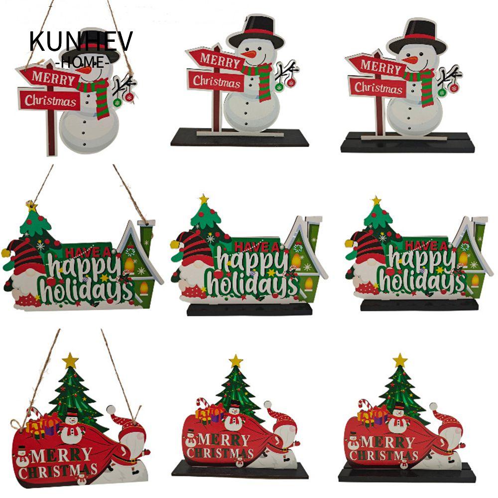KUNHEV Phụ Kiện Treo Trang Trí Giáng Sinh / Năm Mới Bằng Gỗ DIY