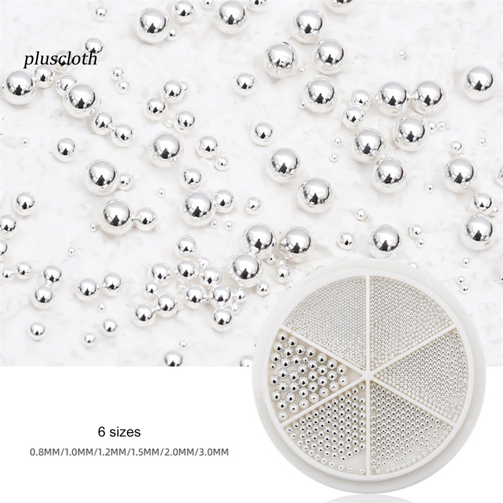 1 Hộp Hạt Tròn 3D Nhiều Kích Cỡ Trang Trí Móng Tay 0.8-3mm