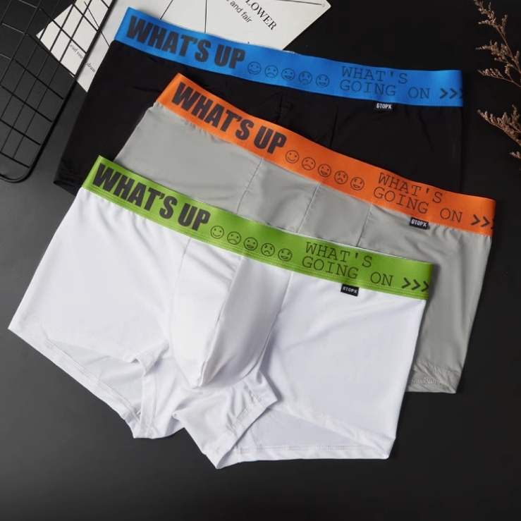 Set 2 Quần Lót Boxer N002 Bằng Lụa Lạnh Siêu Mỏng Thoáng Khí Màu Trắng Trơn Đơn Giản Thời Trang Mùa Hè Cho Nam