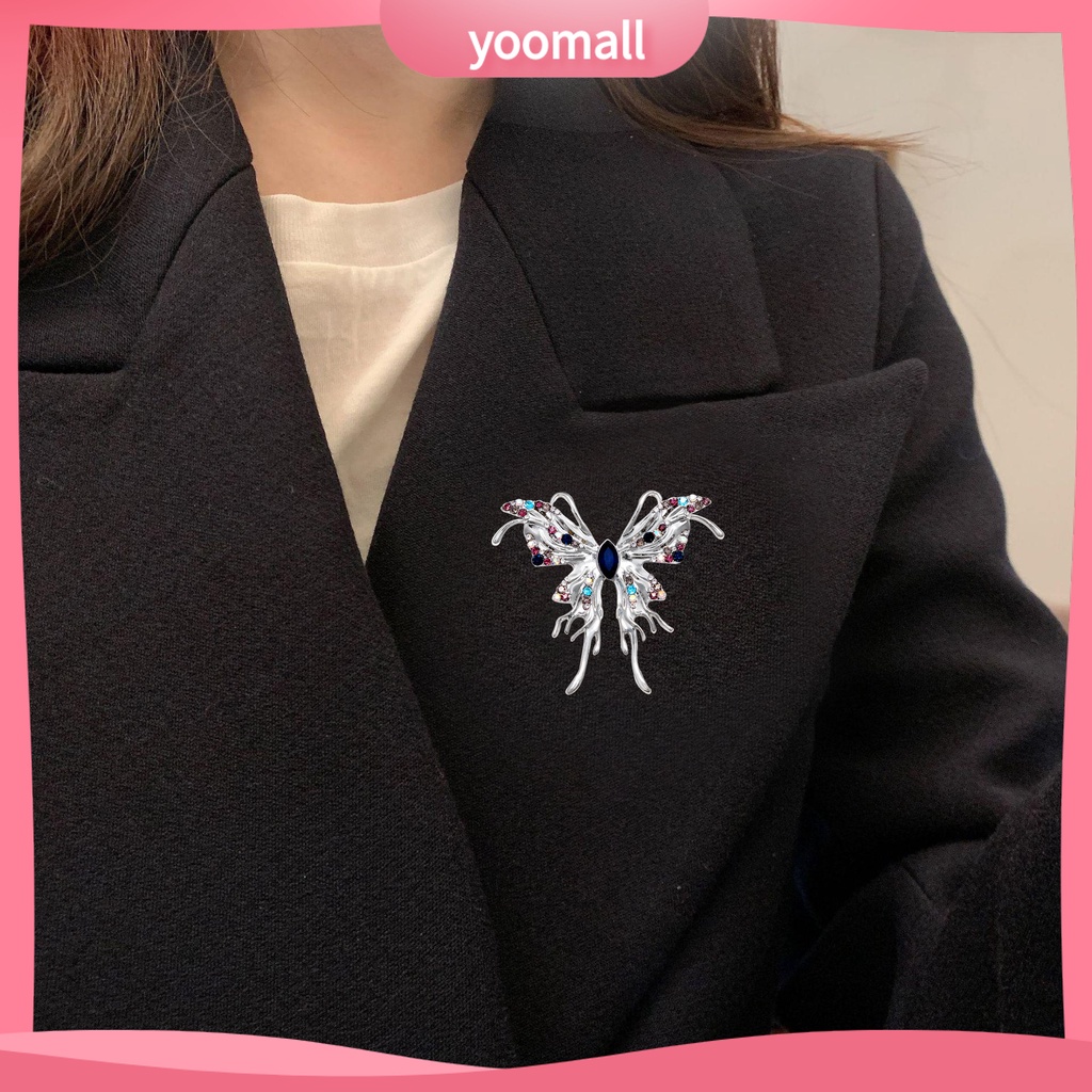 [YM] Trâm Cài Áo Đính Đá Hình Bướm Chất Lượng Cao Cá Tính Dễ Phối Đồ