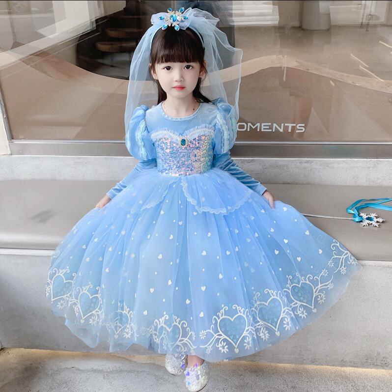 Đầm Hóa Trang Công Chúa Elsa / Công Chúa Băng Giá Cho Bé Gái 4-10 Tuổi