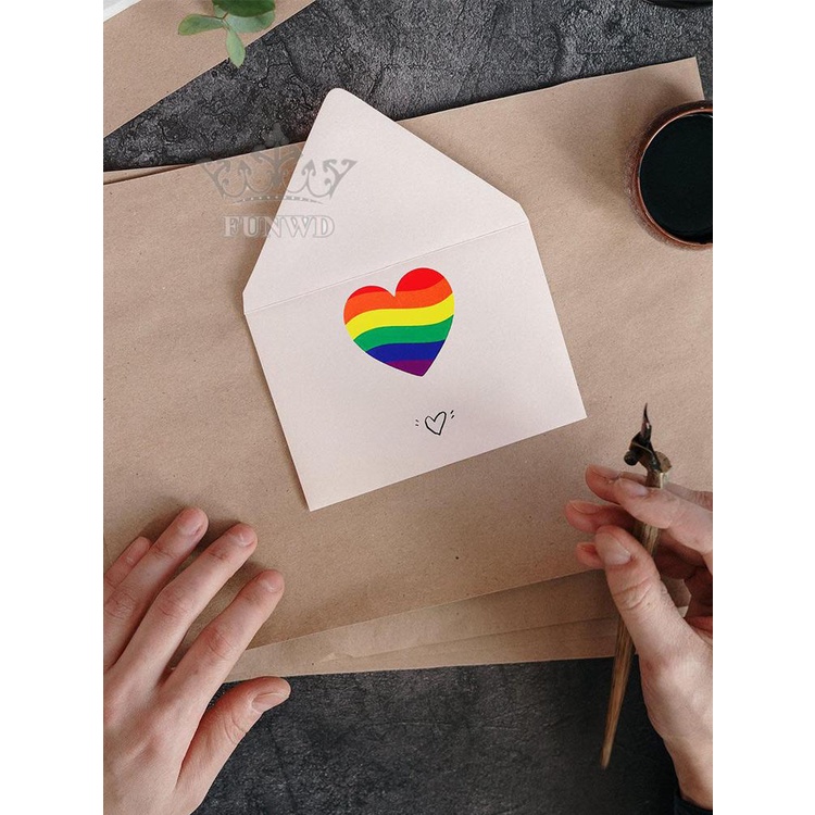 Bộ 500 Sticker Trái Tim Cầu Vồng LGBT