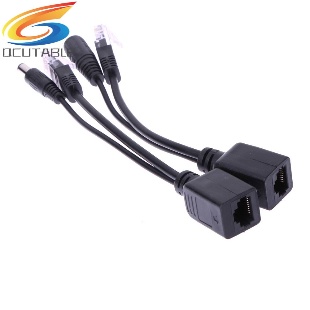 Bộ Dây Cáp PoE + Đầu Chia PoE Màu Đen