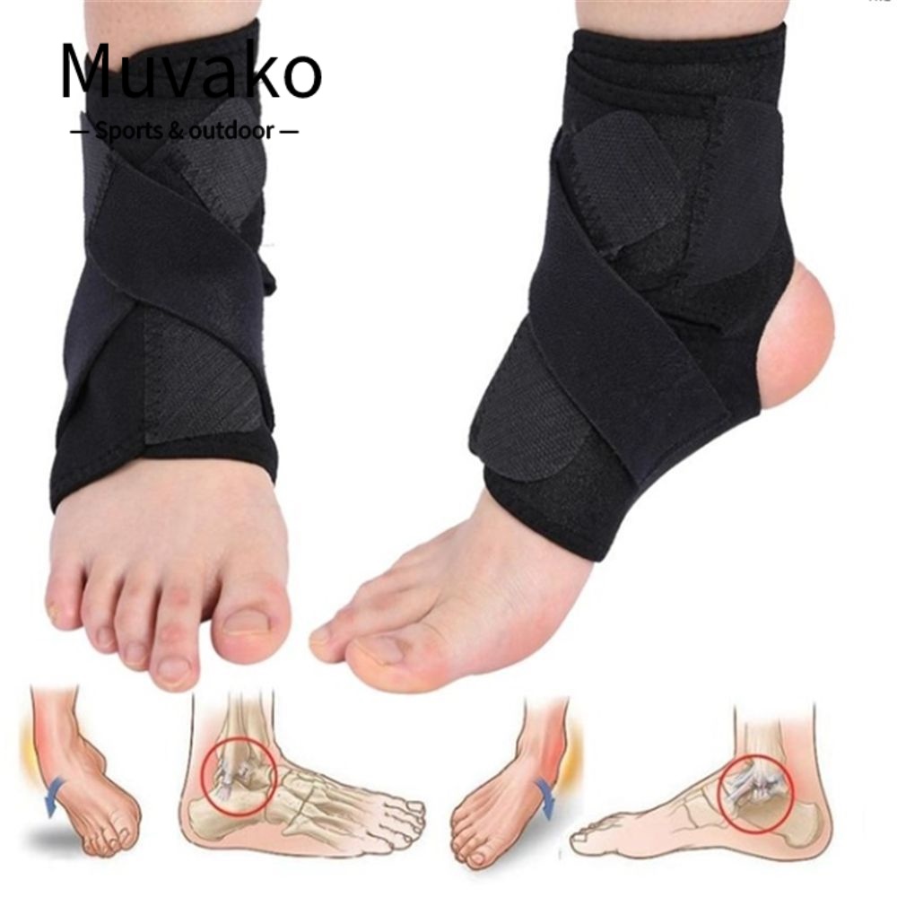 MUVAKO Đai Quấn Bảo Vệ Mắt Cá Chân Bằng Polyester Co Giãn Thoáng Khí
