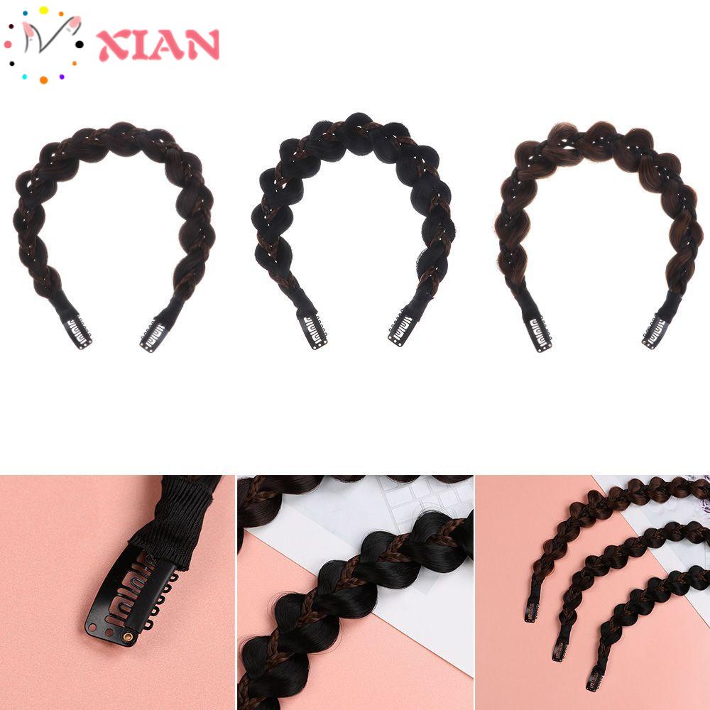 XIANTIN Băng Đô Bện Tóc Giả Chống Trượt Cho Nữ