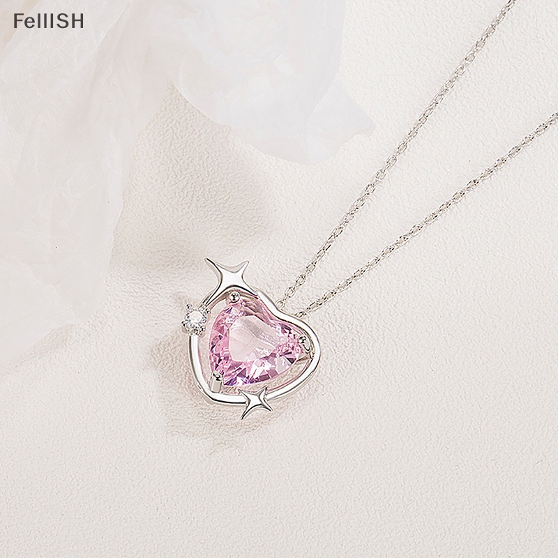 Vòng cổ Mặt Hình Trái Tim Đính Đá Pha Lê Hồng Phong Cách Hàn Quốc Thời Trang Cho Nữ 439br