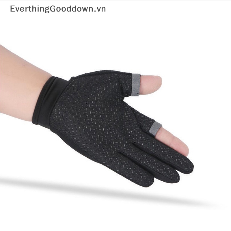 Everthinggooddown Găng Tay Câu Cá Mùa Hè Hai Ngón Chống Nắng Chống Trượt Thoáng Khí Có Thể Chạm Màn Hình Cảm Ứng Cho Nam Và