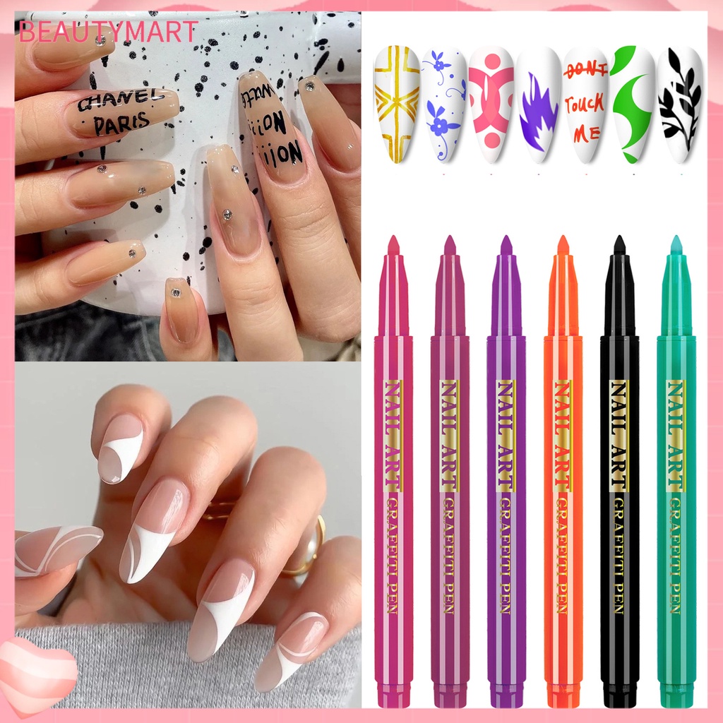 Bút Trang Trí Móng Tay Nghệ Thuật 3D Nhanh Khô Màu Sắc Sống Động Dễ Sử Dụng
