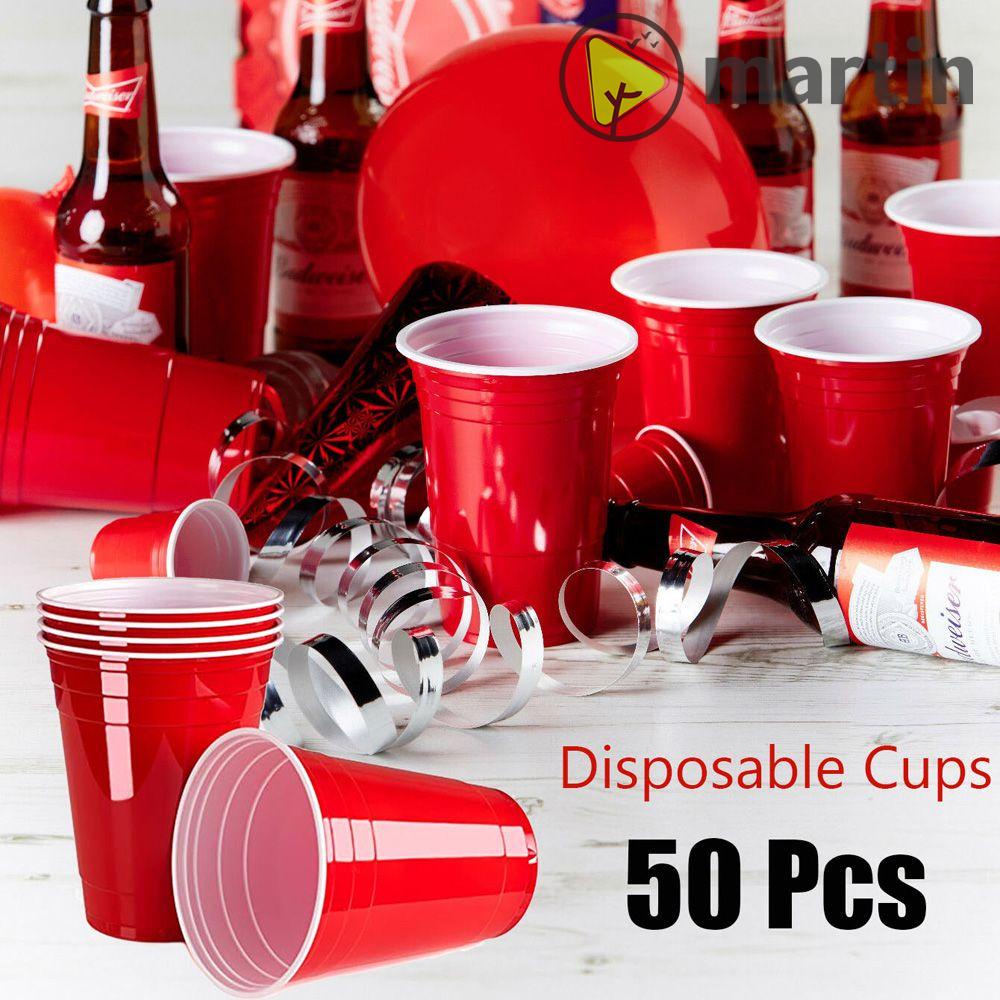 Set 1 / 50 Cốc Nhựa Màu Đỏ Cho Các Bữa Tiệc