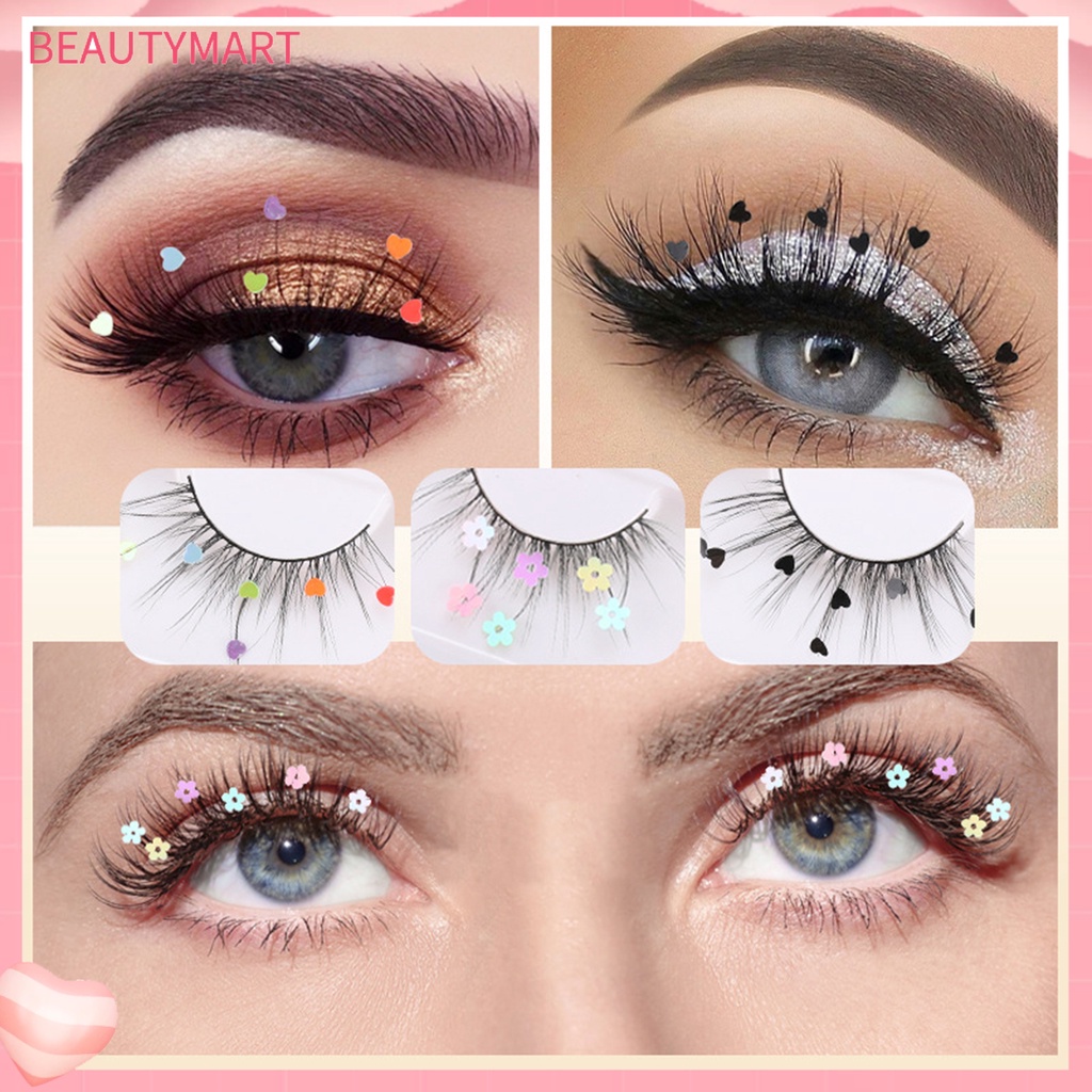 1 Cặp Lông Mi Giả 3D Bằng Sequin Tự Nhiên Có Thể Tái Sử Dụng