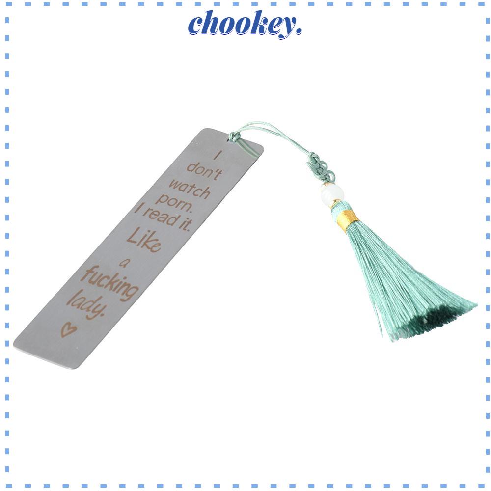 CHOOKEY Thẻ Đánh Dấu Sách Nữ Bằng Thép Không Gỉ Cao Cấp Phối Tua