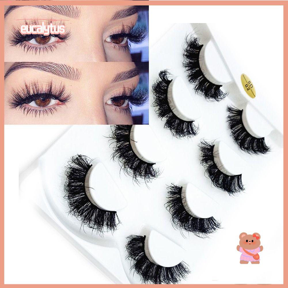 EUTUS Set 5 Cặp Lông Mi Giả SKONHED Trang Điểm Làm Đẹp Cho Nữ